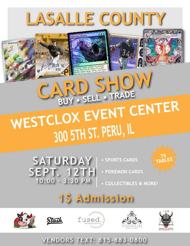 September 12th Westclox Tables (8 Foot)